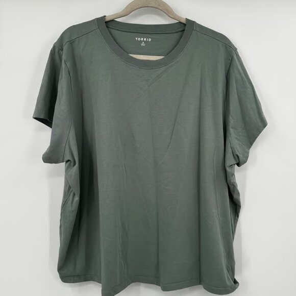 Torrid Womens TShirt Size 3 Green Crew Neck Short Sleeve Cotton Basic Tee - Picture 1 of 5